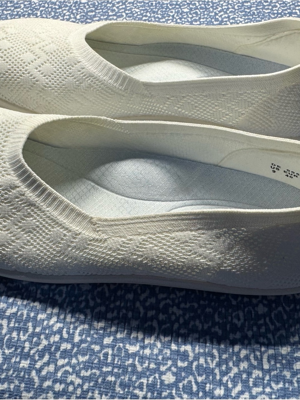 Lightweight Knit Slip-On Flats in White